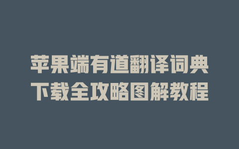 苹果端有道翻译词典下载全攻略图解教程 二