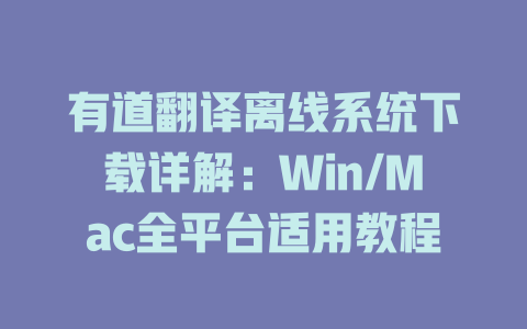 有道翻译离线系统下载详解：Win/Mac全平台适用教程 二