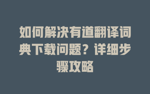 如何解决有道翻译词典下载问题？详细步骤攻略 二