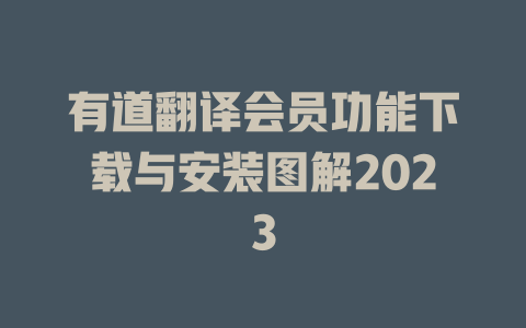 有道翻译会员功能下载与安装图解2023 二